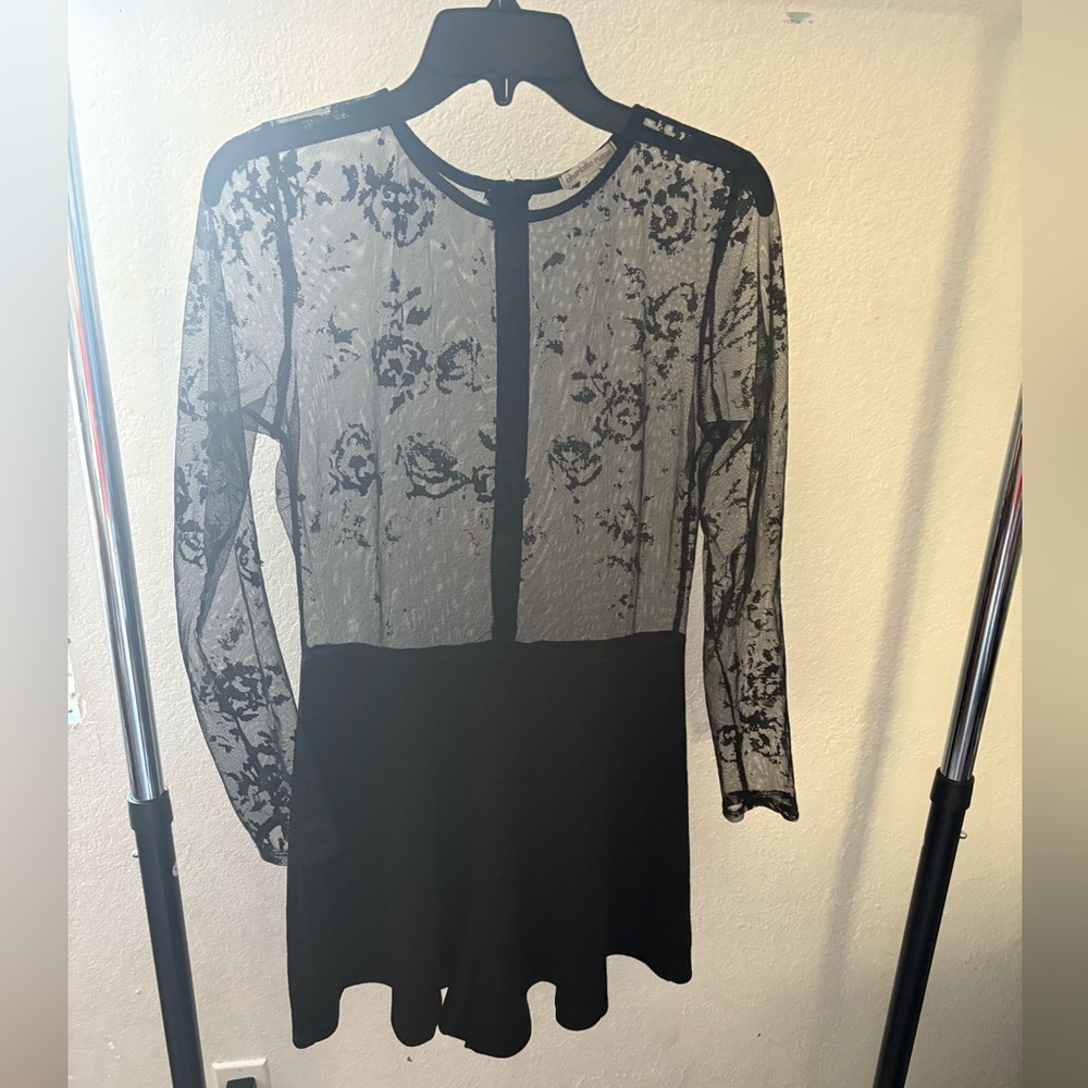 Charlotte Russe Sheer Black Lace Top jumpsuit